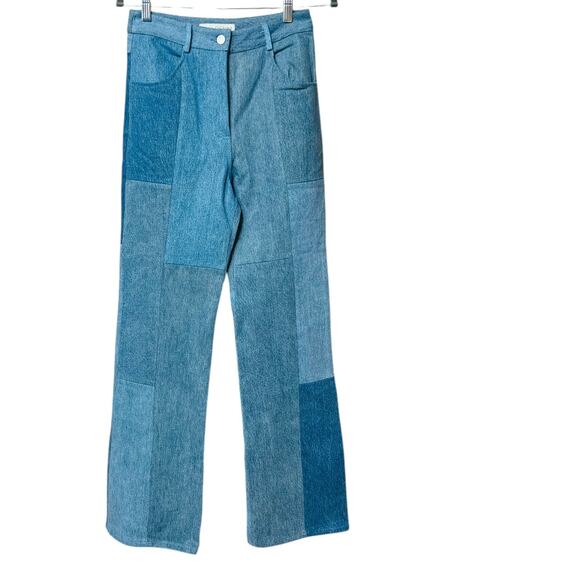 E.L.V Denim High-Rise Straight Leg Patchwork Jeans Size 8...
